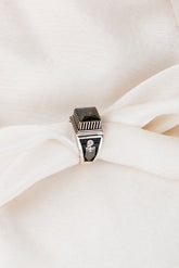 JS0020 Black Men Ring with Logo