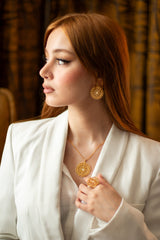 JS0004 - Saba Style Musnad & Arabesque Gold Plated Jewelry Set