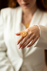 JS0004 - Saba Style Musnad & Arabesque Gold Plated Jewelry Set