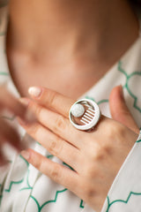 JS0005 - Saba Style Moon & Temple Silver Jewelry Set