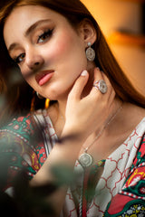 JS0011 - Saba Style Silver Coin Jewelry Set