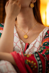 JS0010 - Saba Style Gold Plated Coin Jewelry Set