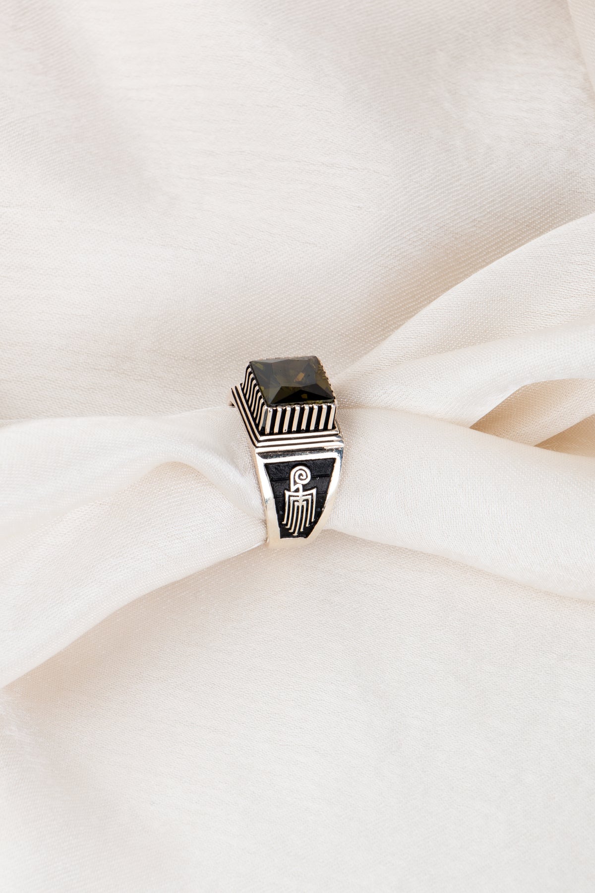 JS0020 Black Men Ring with Logo