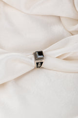 JS0020 Black Men Ring with Logo