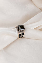 JS0020 Black Men Ring with Logo
